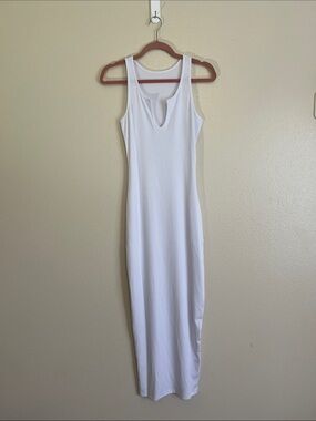 Women's White Sleeveless Tank Maxi Dress